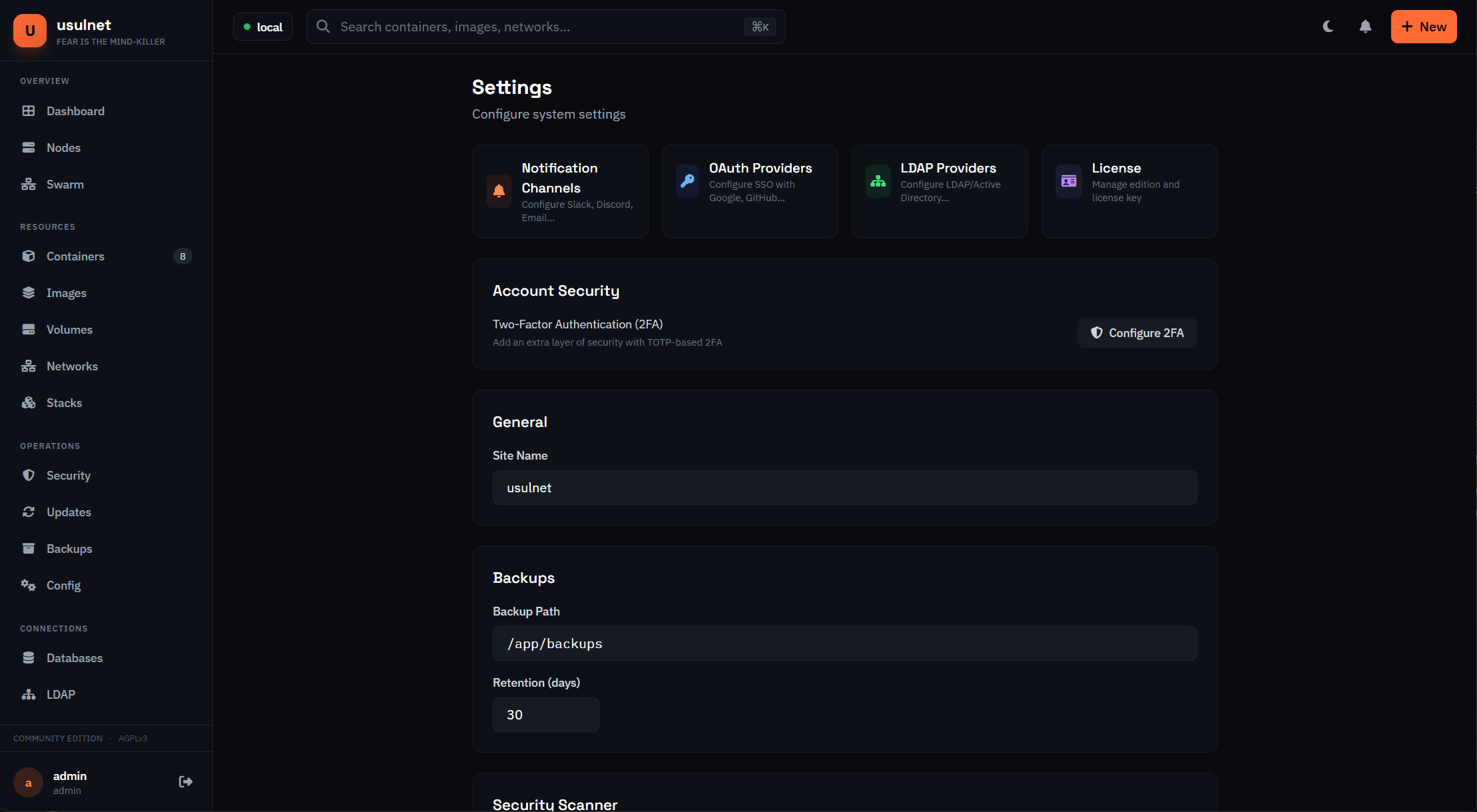 usulnet — DevOps & SysAdmins UI screenshot 44