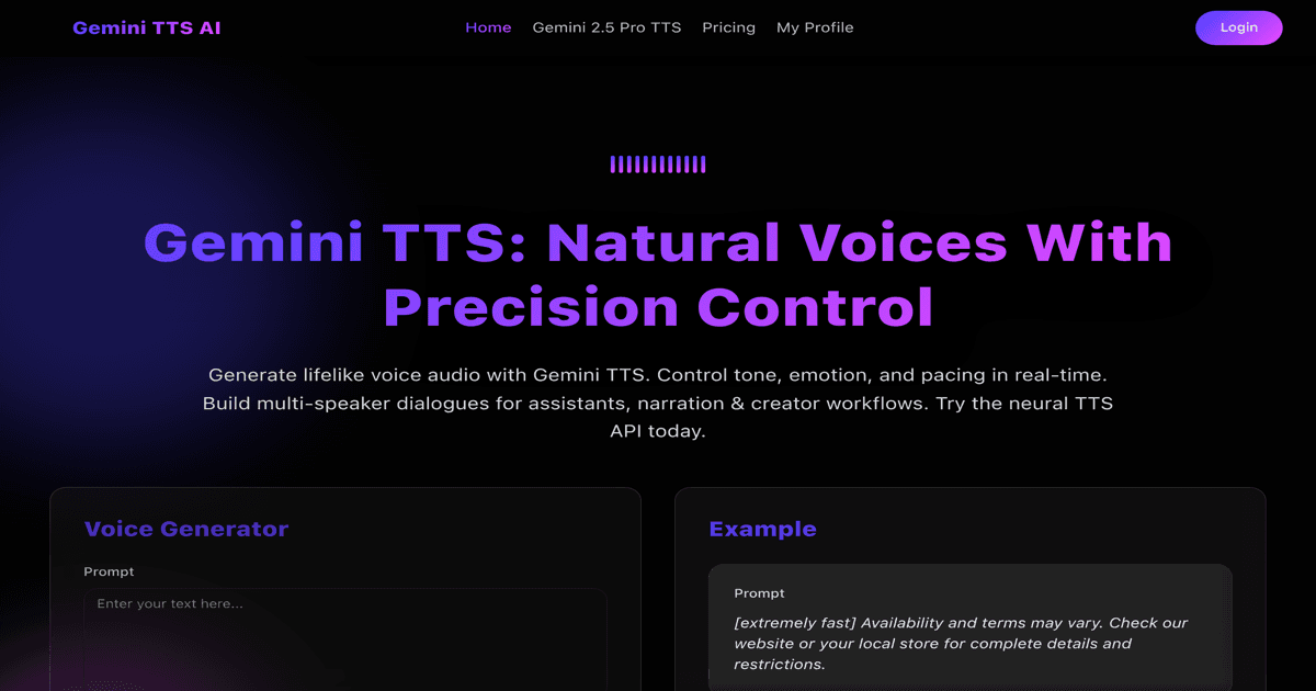 Gemini TTS screenshot 2