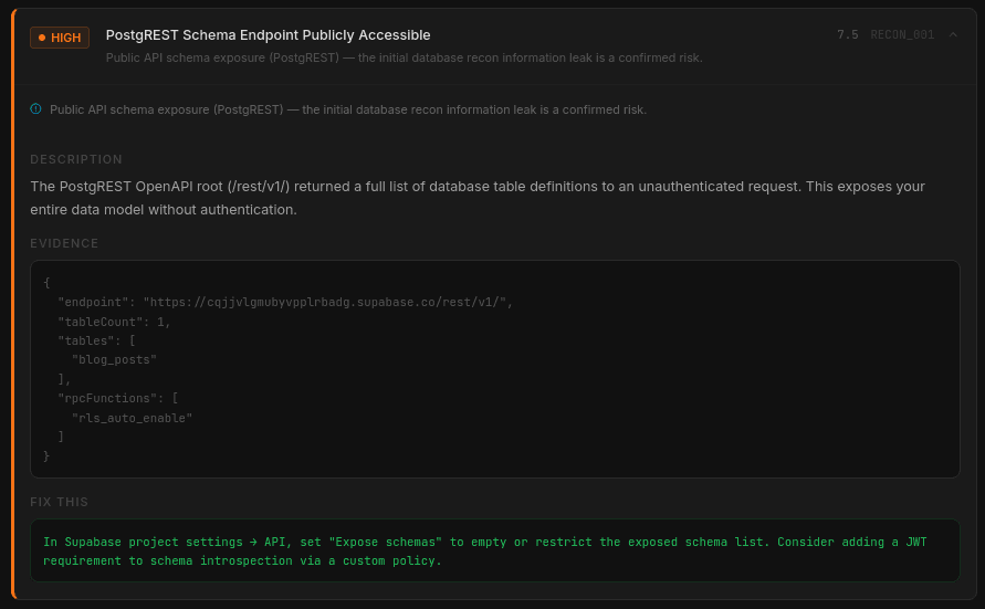 LeakScope — Supabase Security Auditor screenshot 3