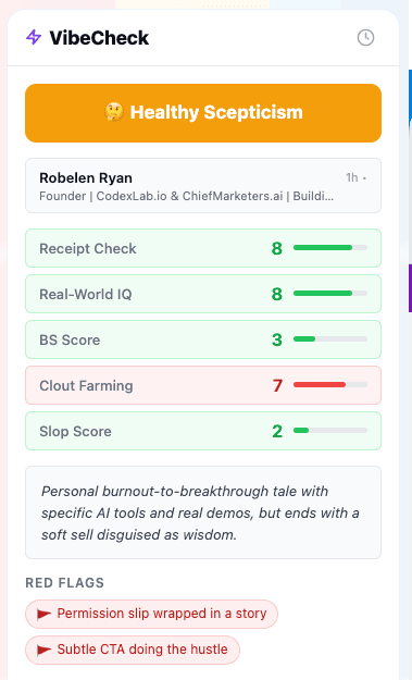 Vibecheck for LinkedIn screenshot 2