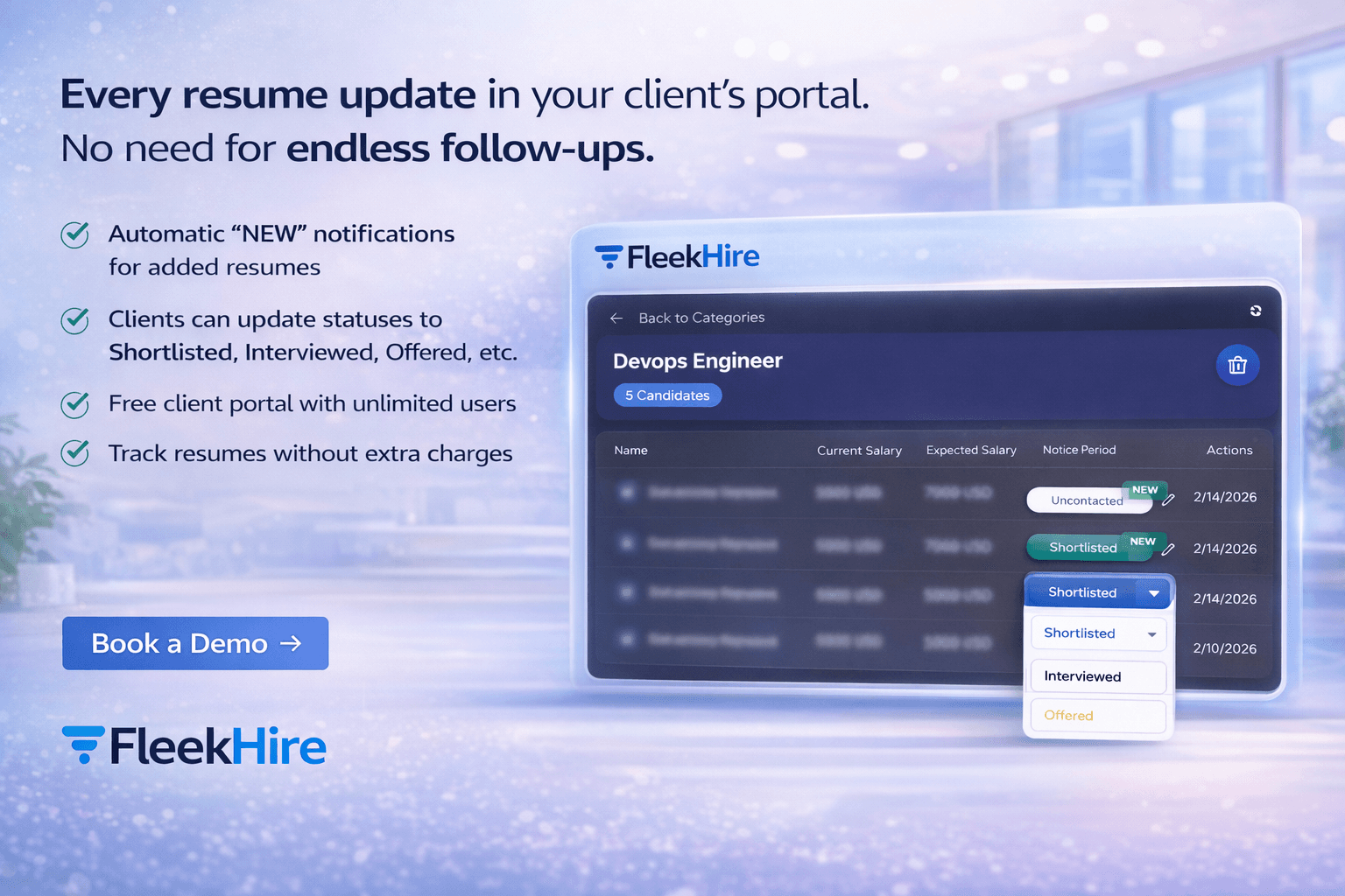 FleekHire – AI powered ATS for Agencies screenshot 2