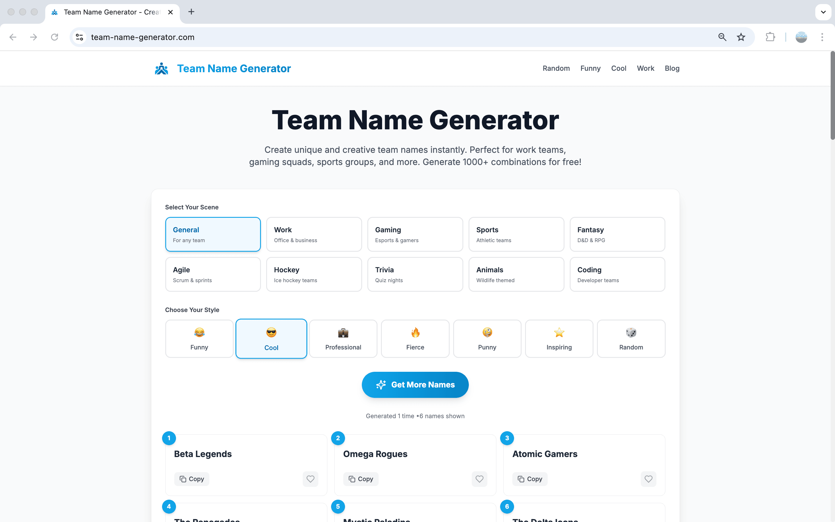 Team Name Generator screenshot 1