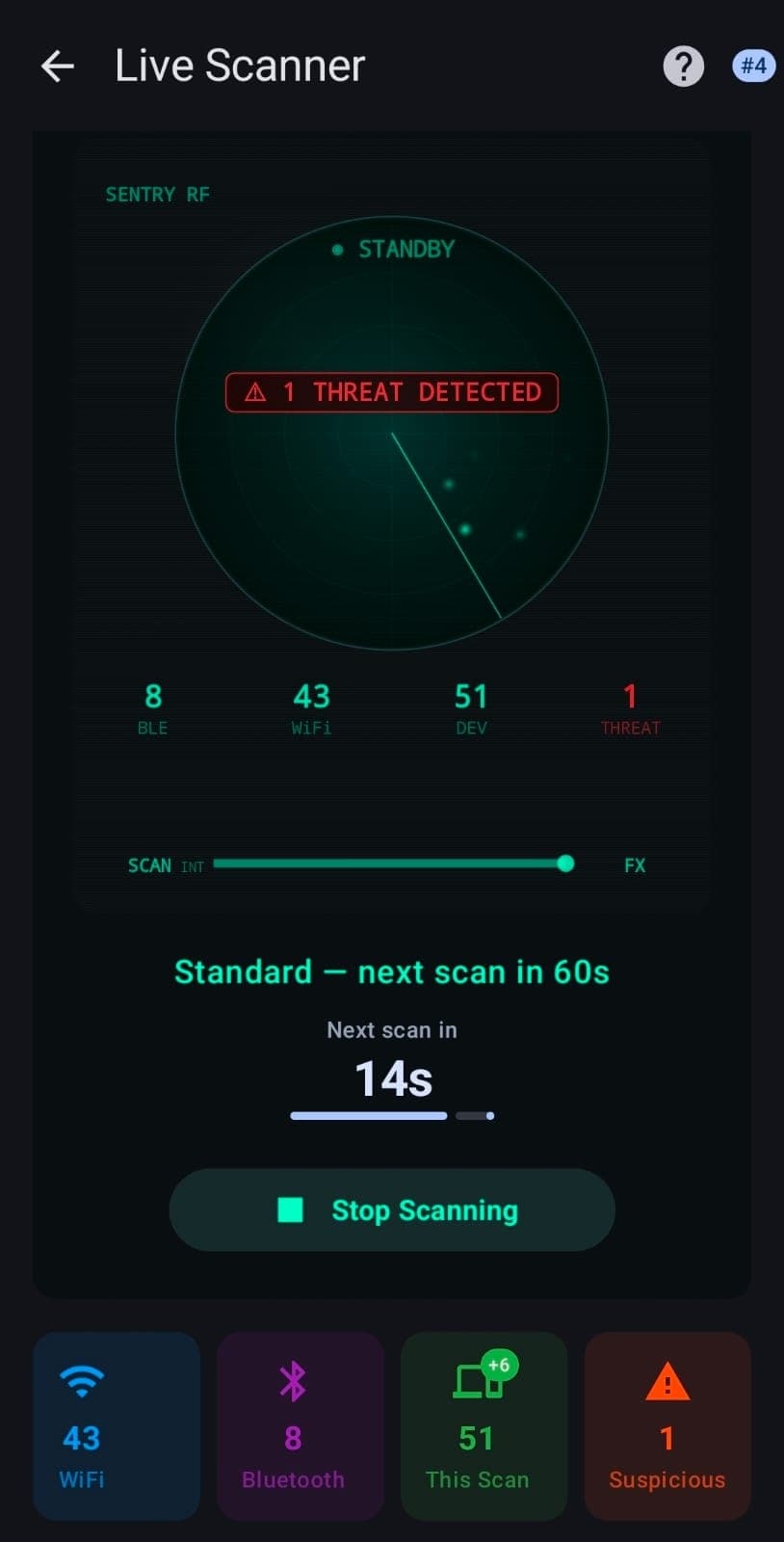 SentryRF Counter-Surveillance Scanner screenshot 8