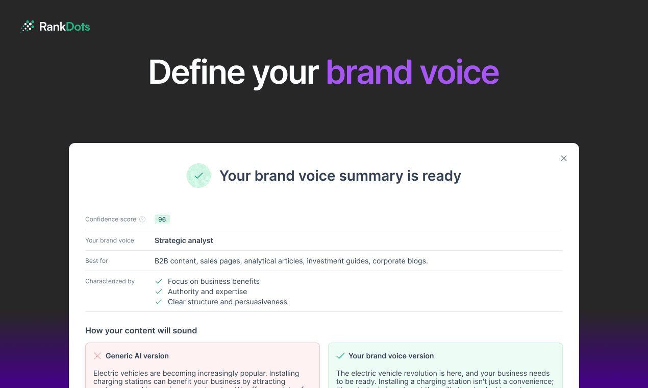 RankDots Brand Voice screenshot 5