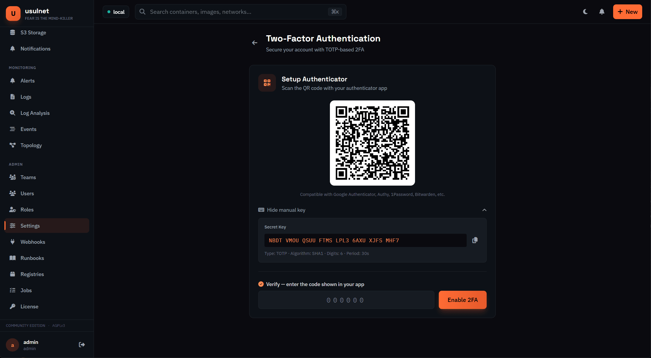 usulnet — DevOps & SysAdmins UI screenshot 8