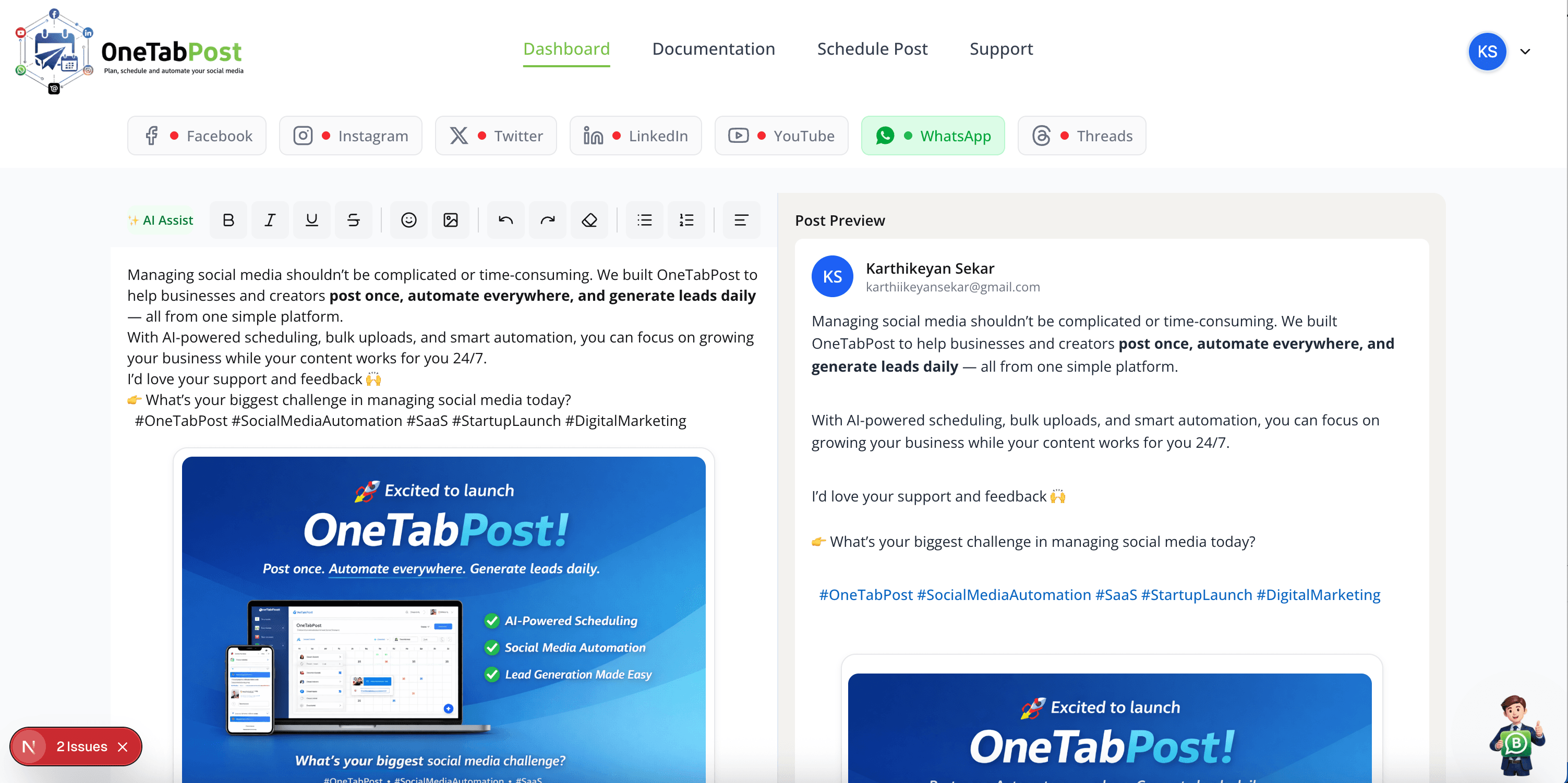 One Tab Post screenshot 2