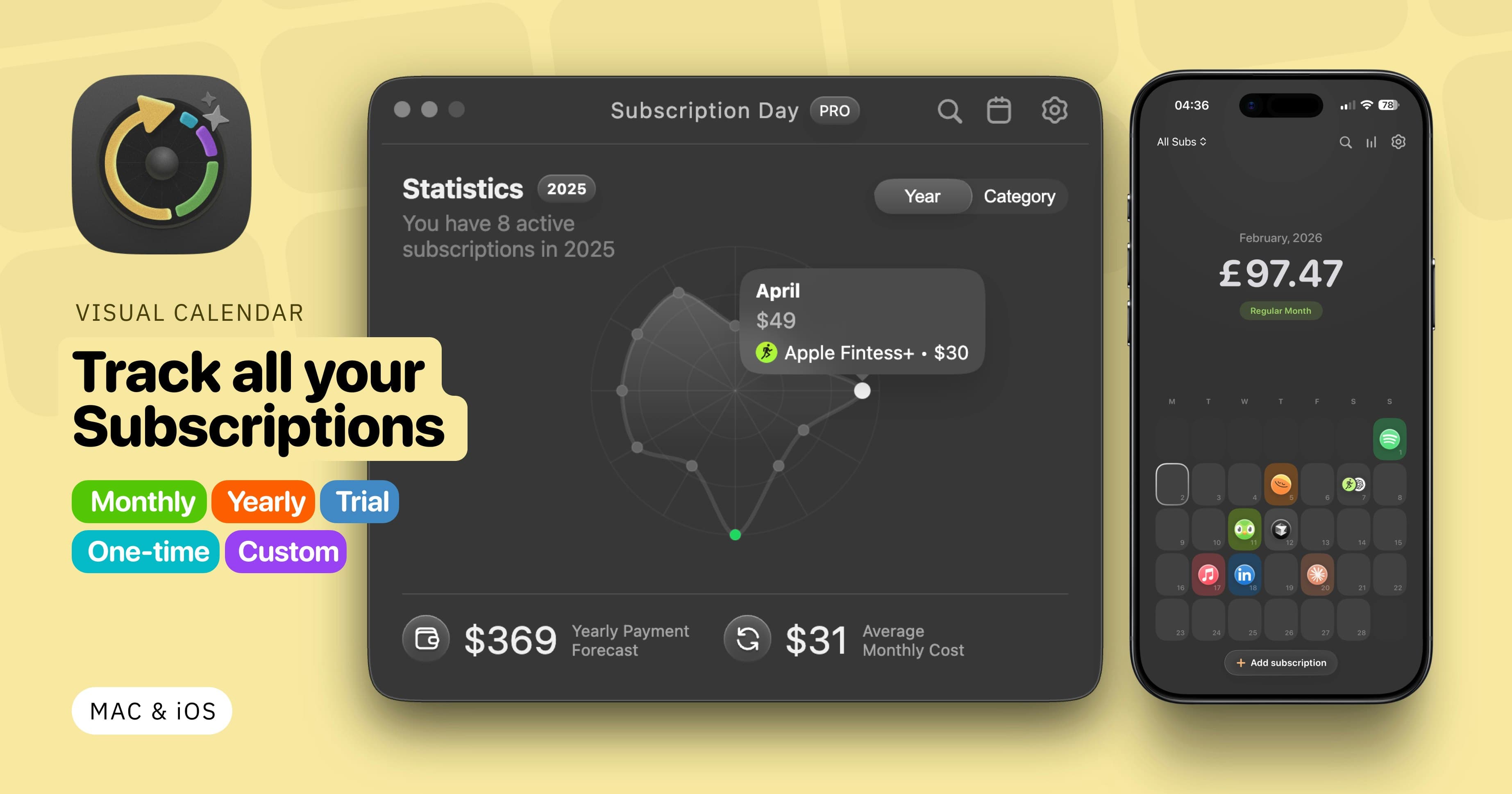 Subscription Day² for iOS screenshot 2