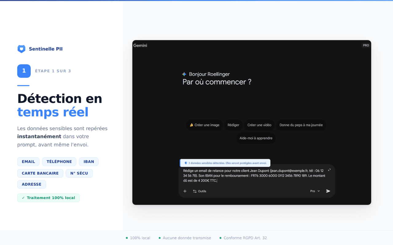 Sentinelle PII screenshot 2