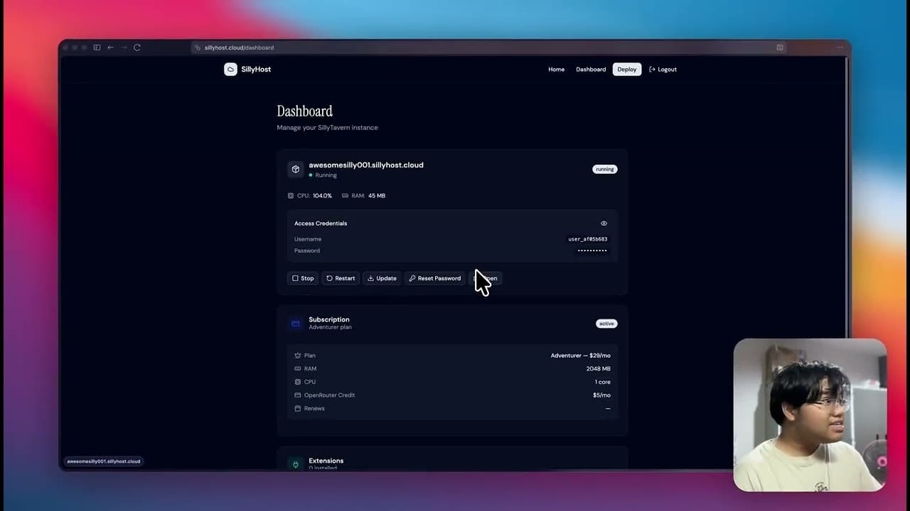 SillyHost screenshot 1
