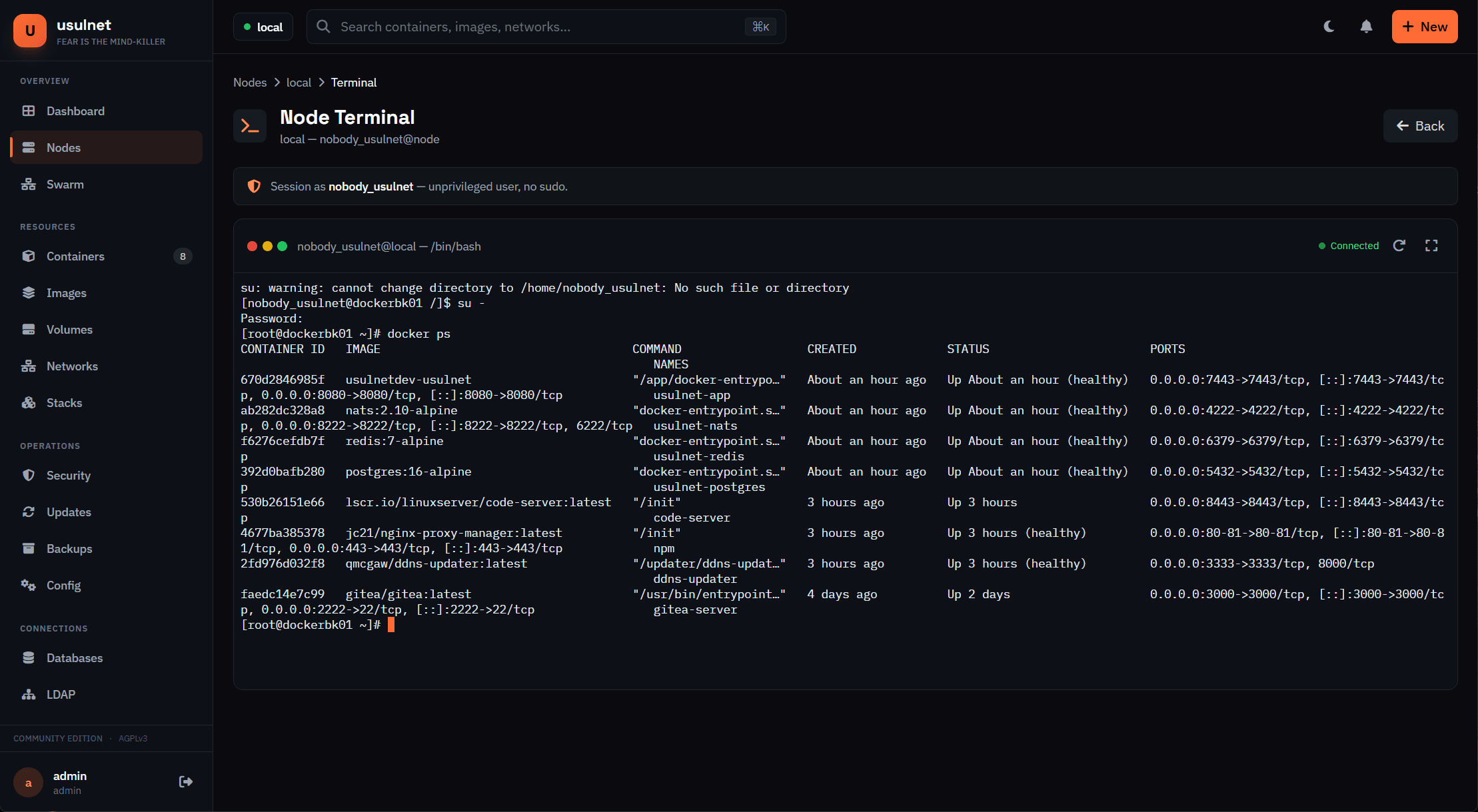 usulnet — DevOps & SysAdmins UI screenshot 3