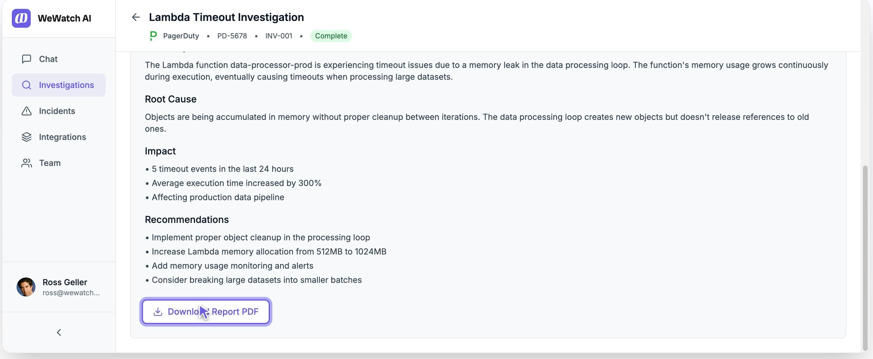 WeWatch AI - Investigate alerts faster screenshot 2