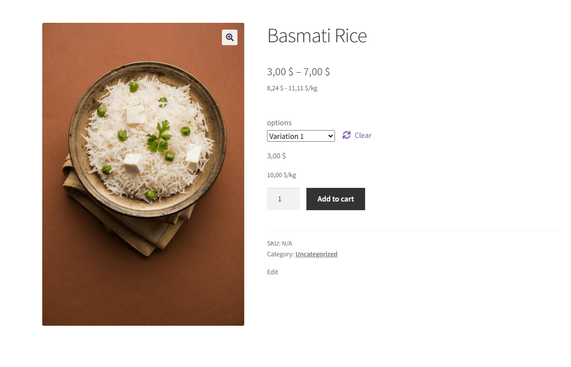By-Weight Pricing for WooCommerce screenshot 4