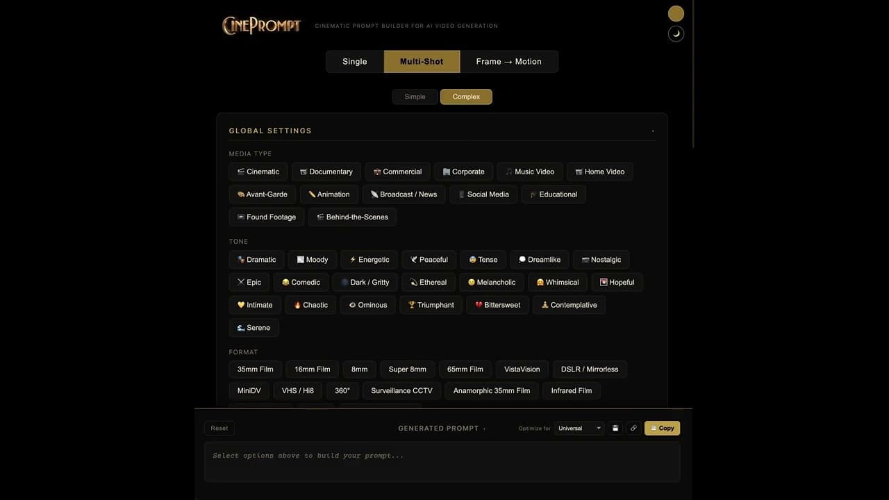 CinePrompt screenshot 1