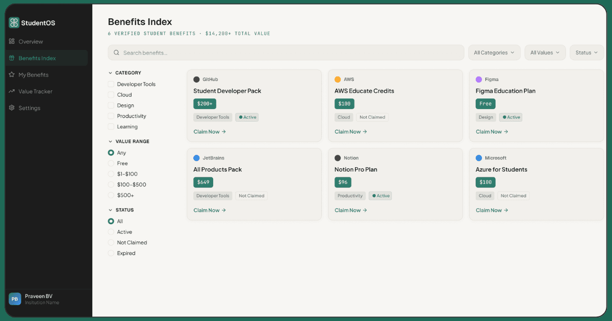 StudentOS screenshot 3