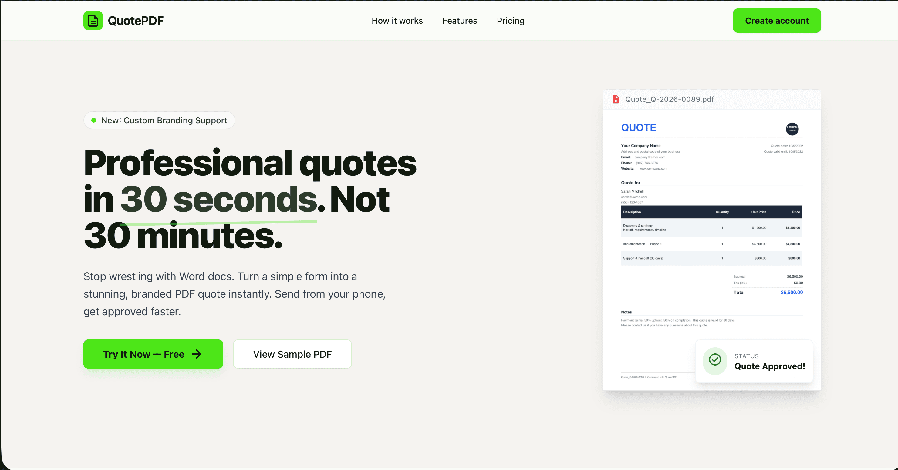 QuotePDF screenshot 2