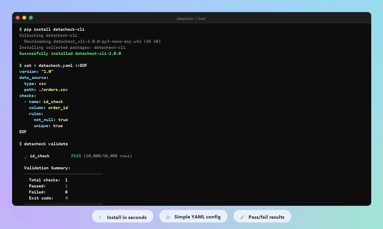 DataCheck screenshot 1