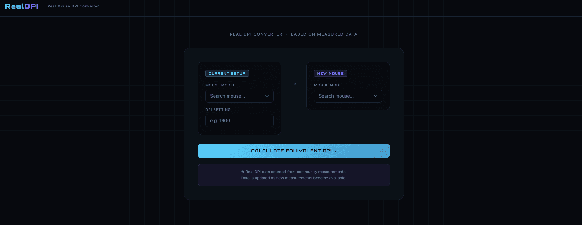 RealDPI — Real Mouse DPI Converter screenshot 1