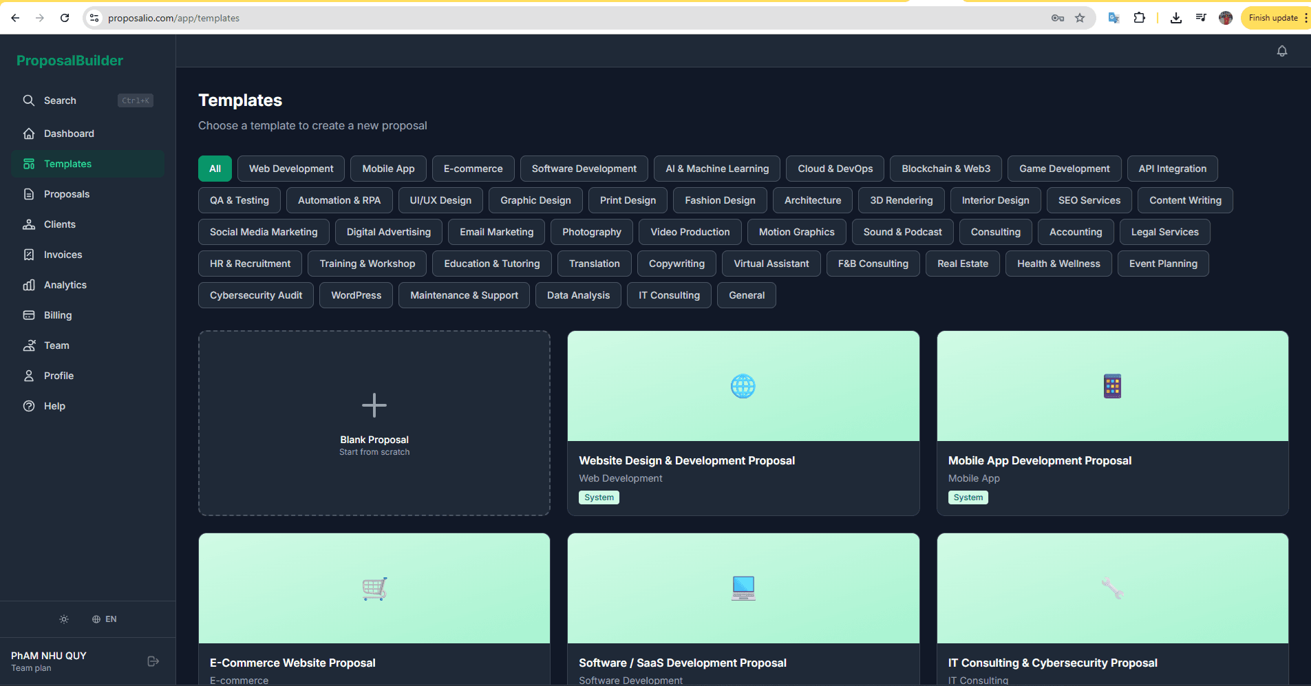 Proposal Builder screenshot 2