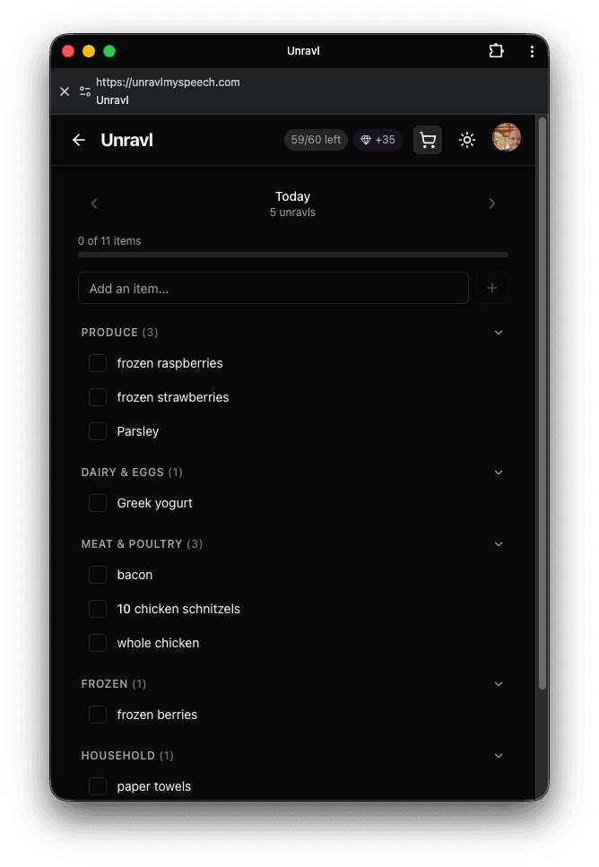 Unravl screenshot 2
