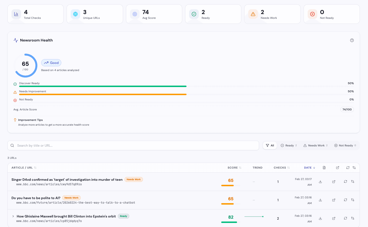 DiscoverMetric screenshot 2