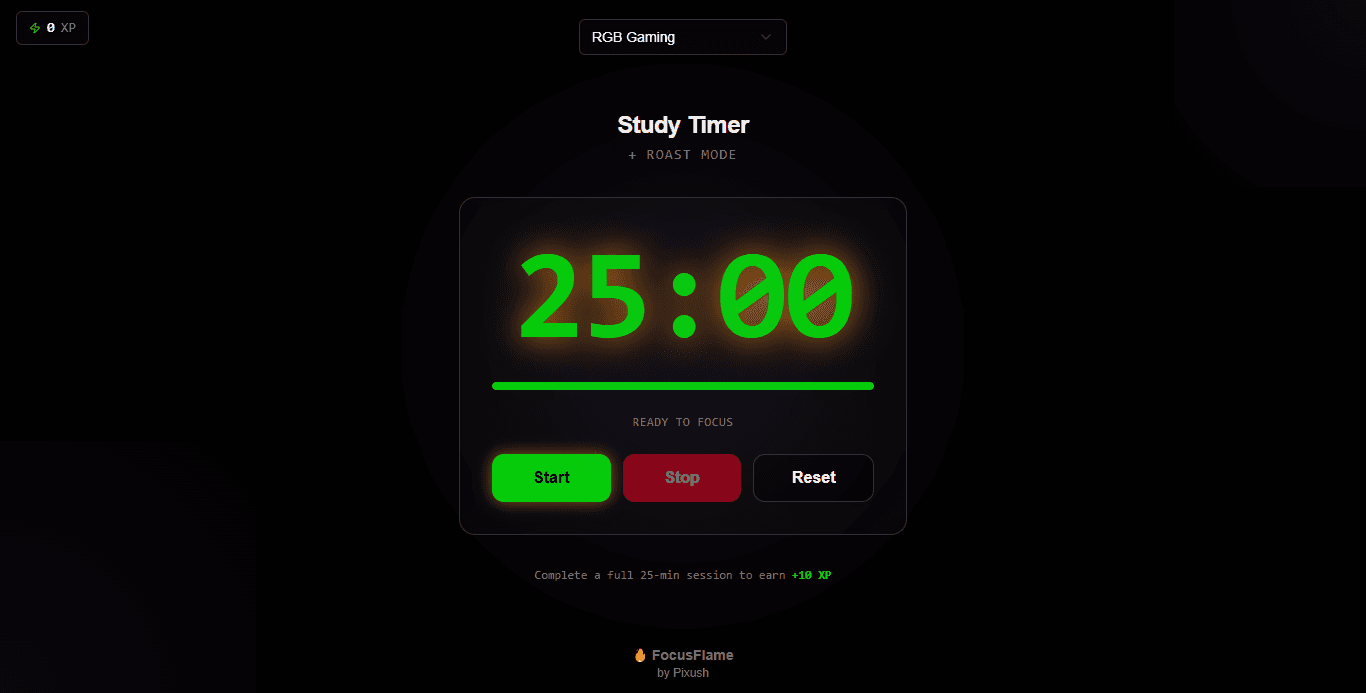 FocusFlame-Study Timer + Roast Mode screenshot 1