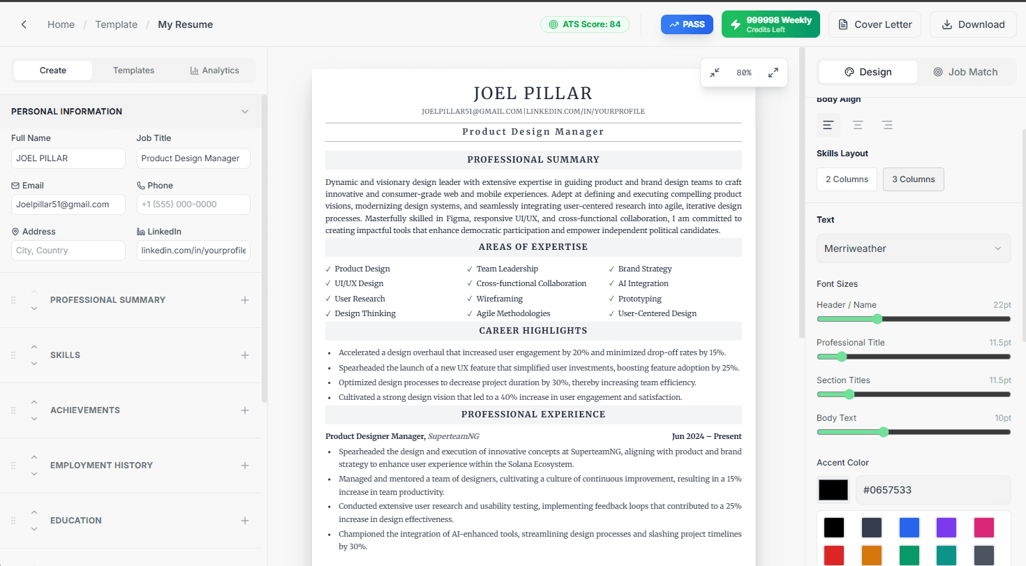 CV Architect screenshot 3