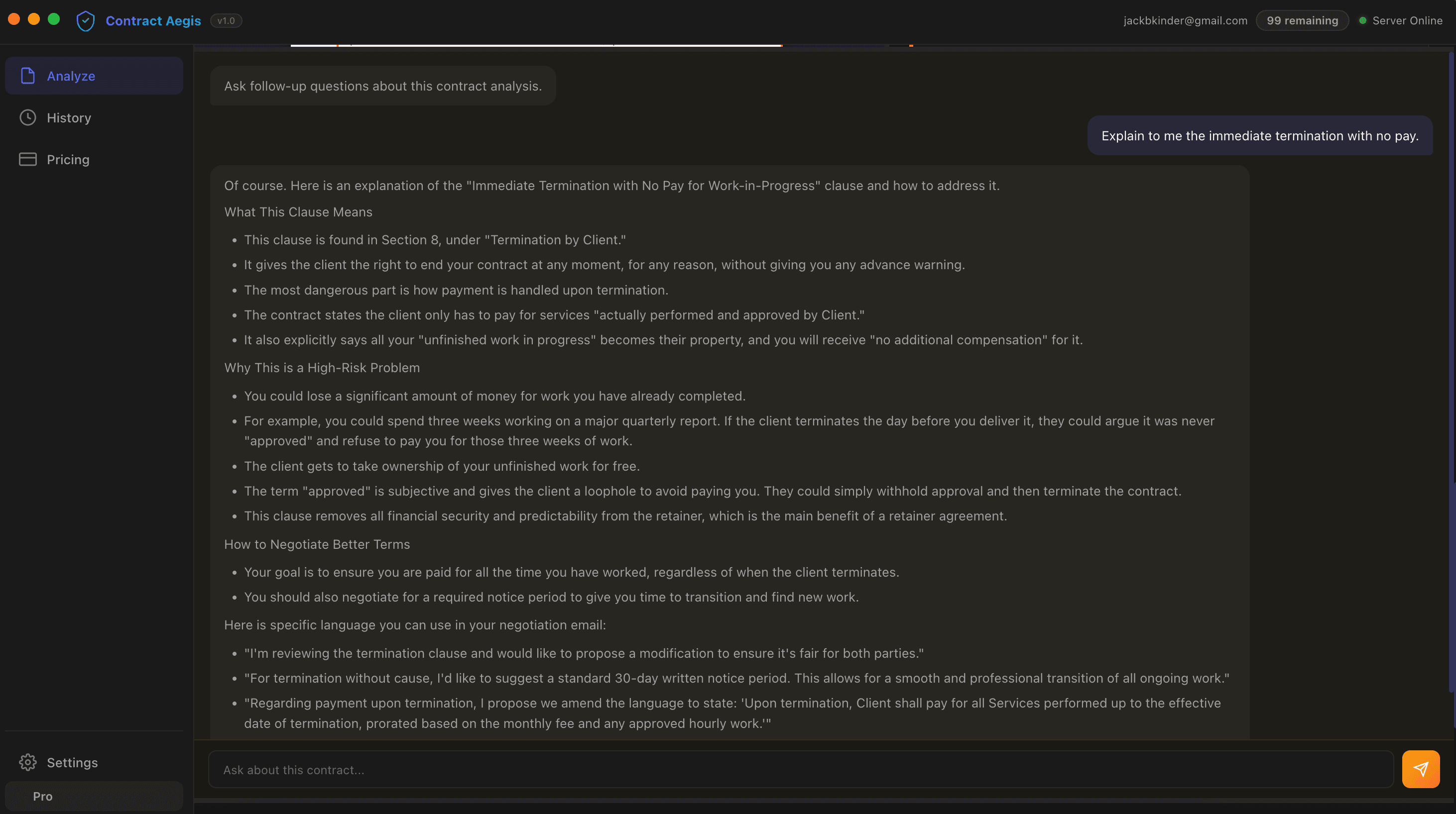 Contract Aegis - AI Contract Reviewer screenshot 3