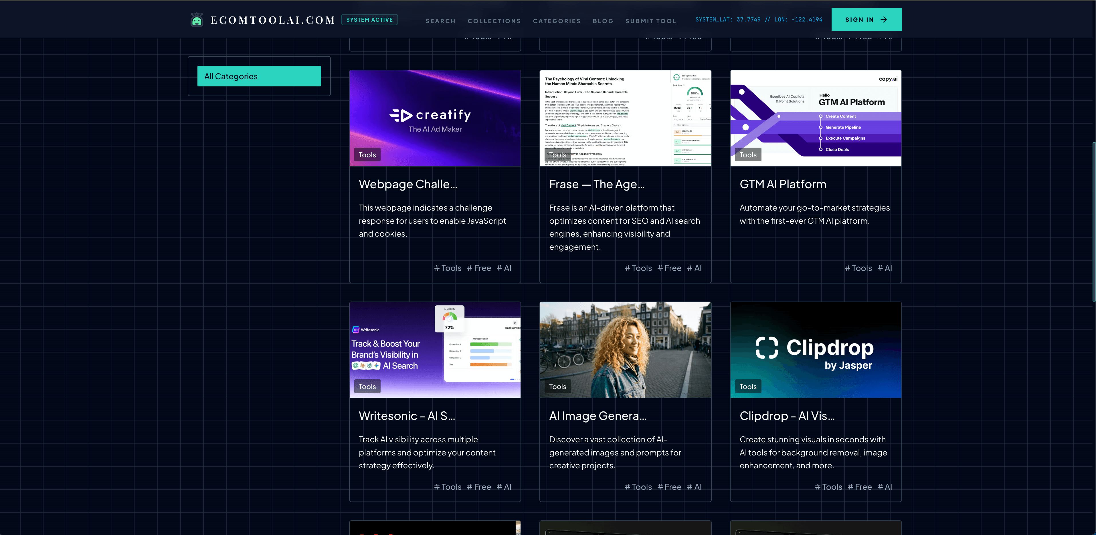 ecomtoolai.com screenshot 2