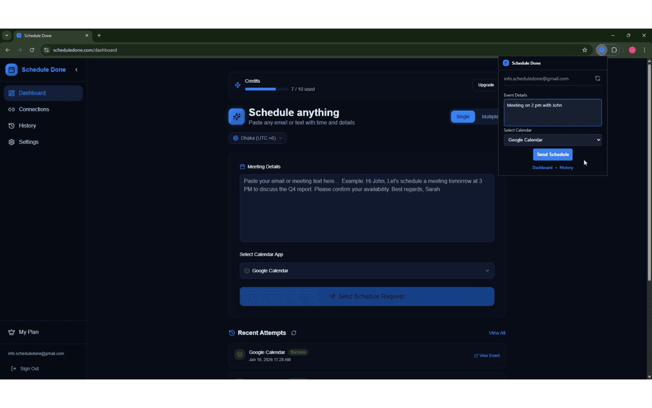 Schedule Done screenshot 2