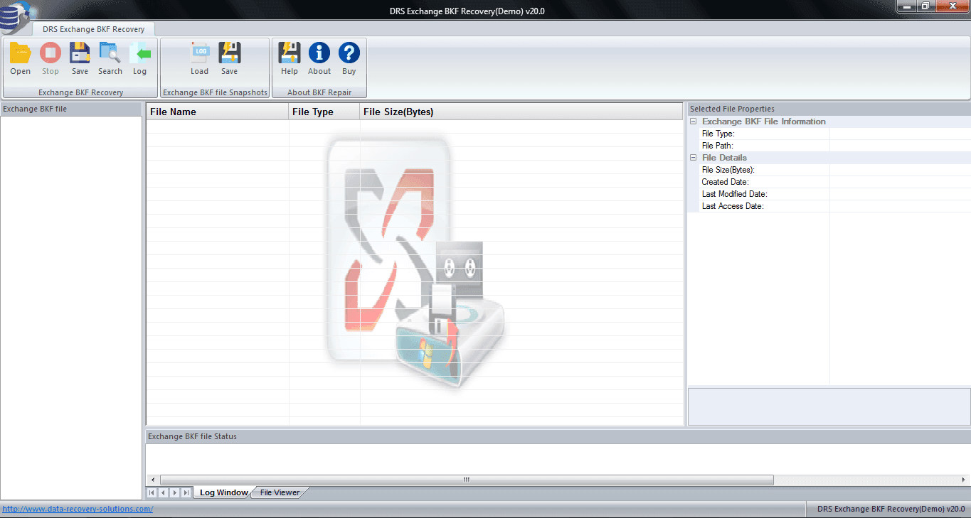 DRS Solution Exchange BKF Recovery Tool screenshot 1