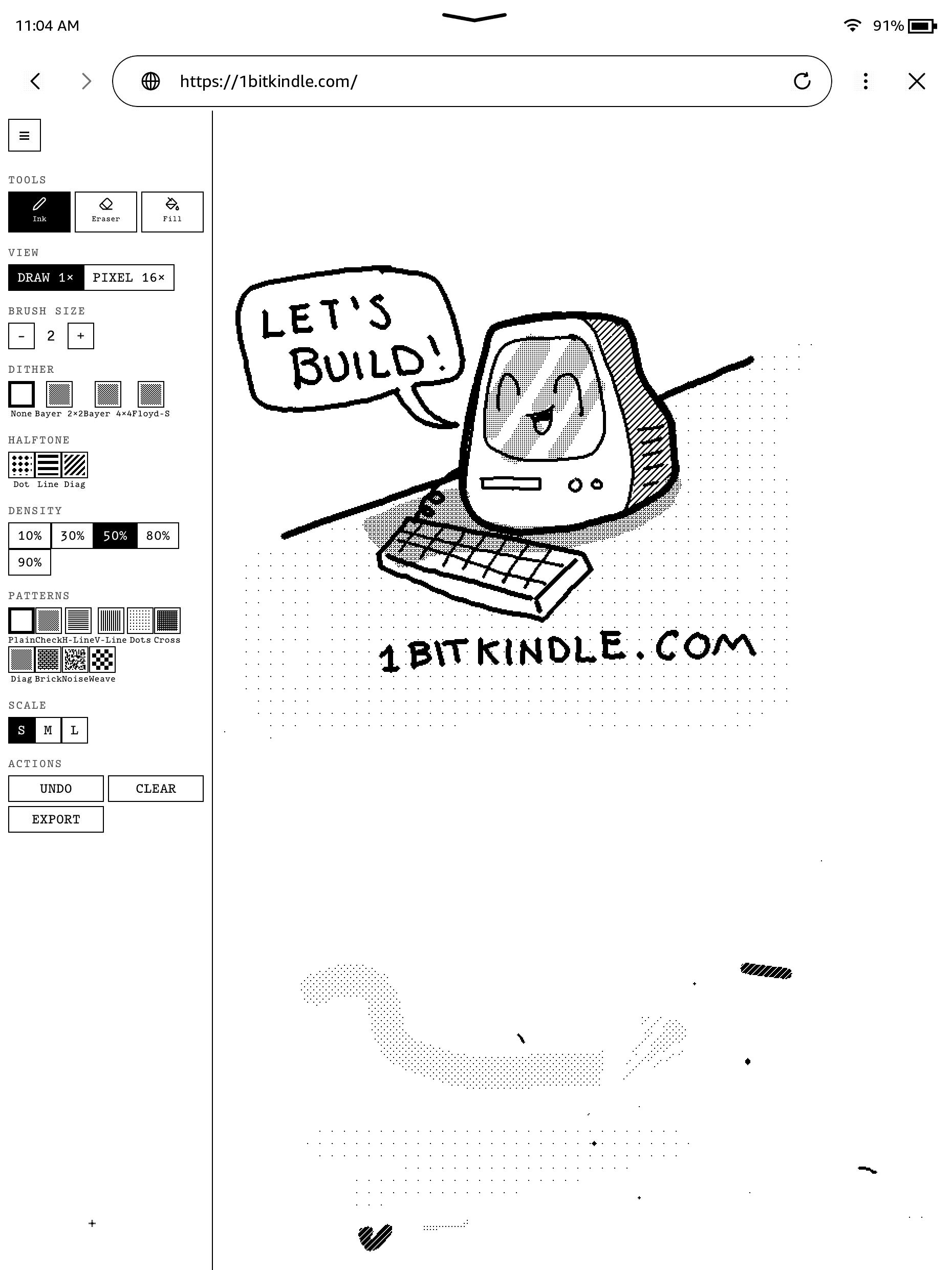 A tiny drawing studio for your Kindle screenshot 2