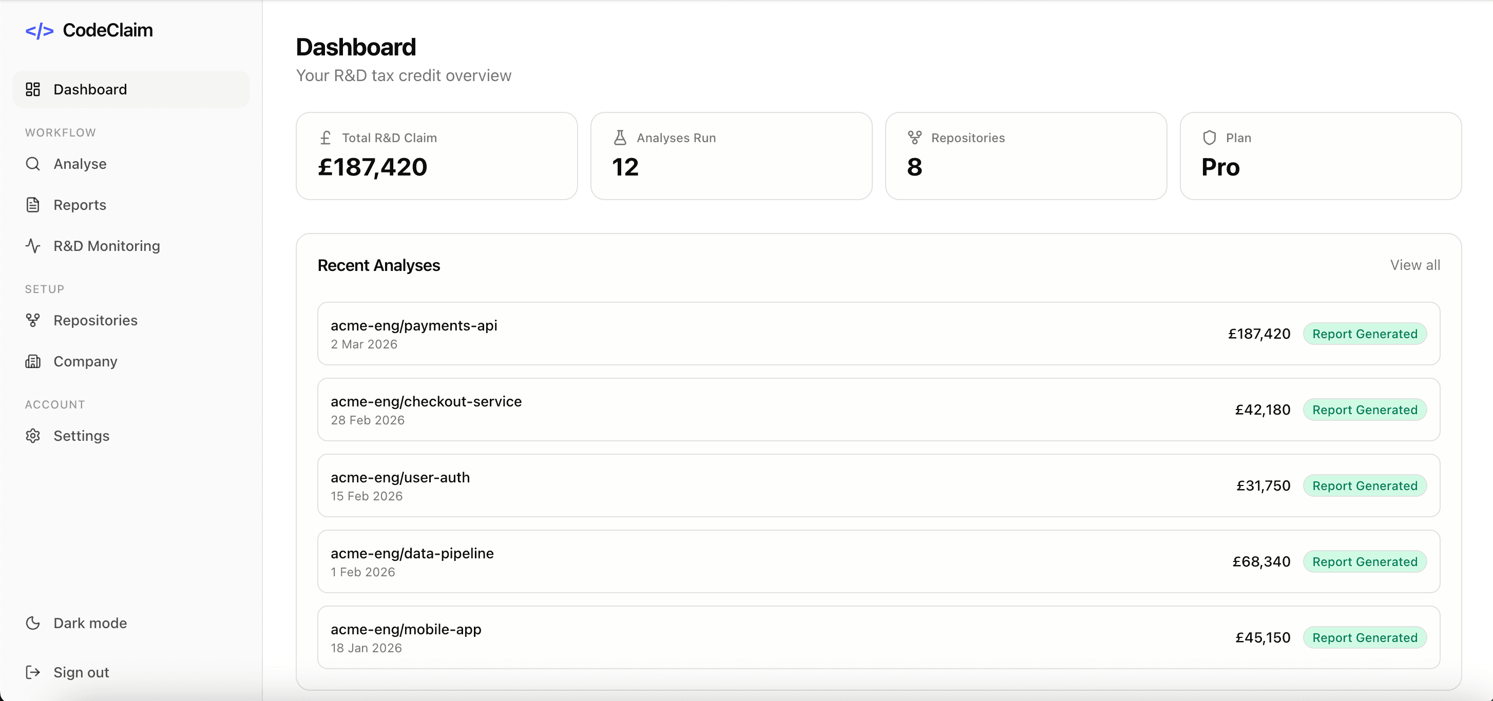 CodeClaim screenshot 1
