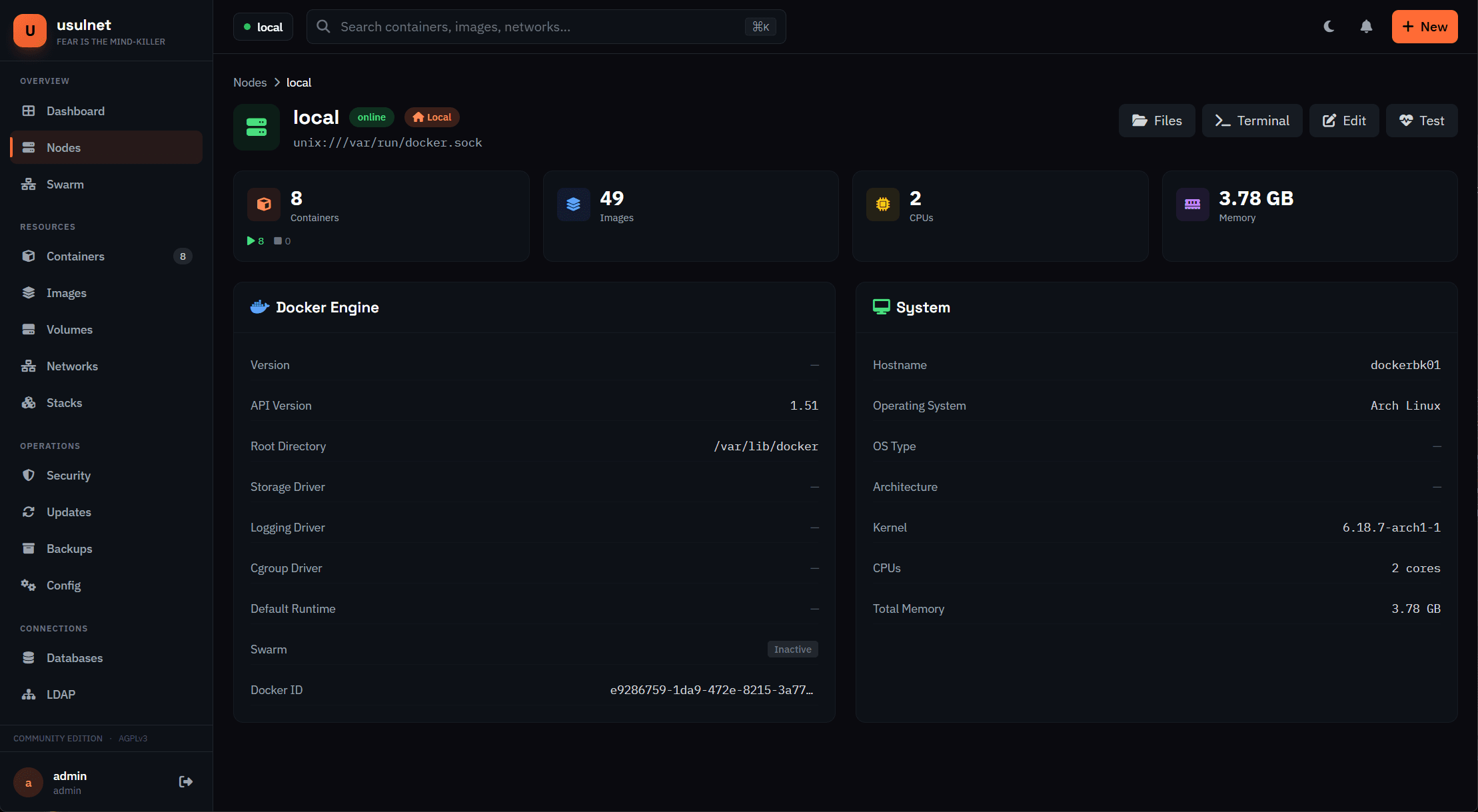usulnet — DevOps & SysAdmins UI screenshot 1