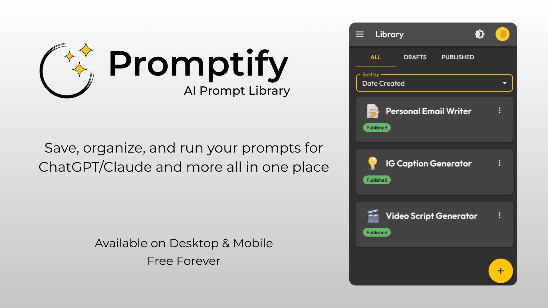 Promptify - AI prompt library screenshot 1