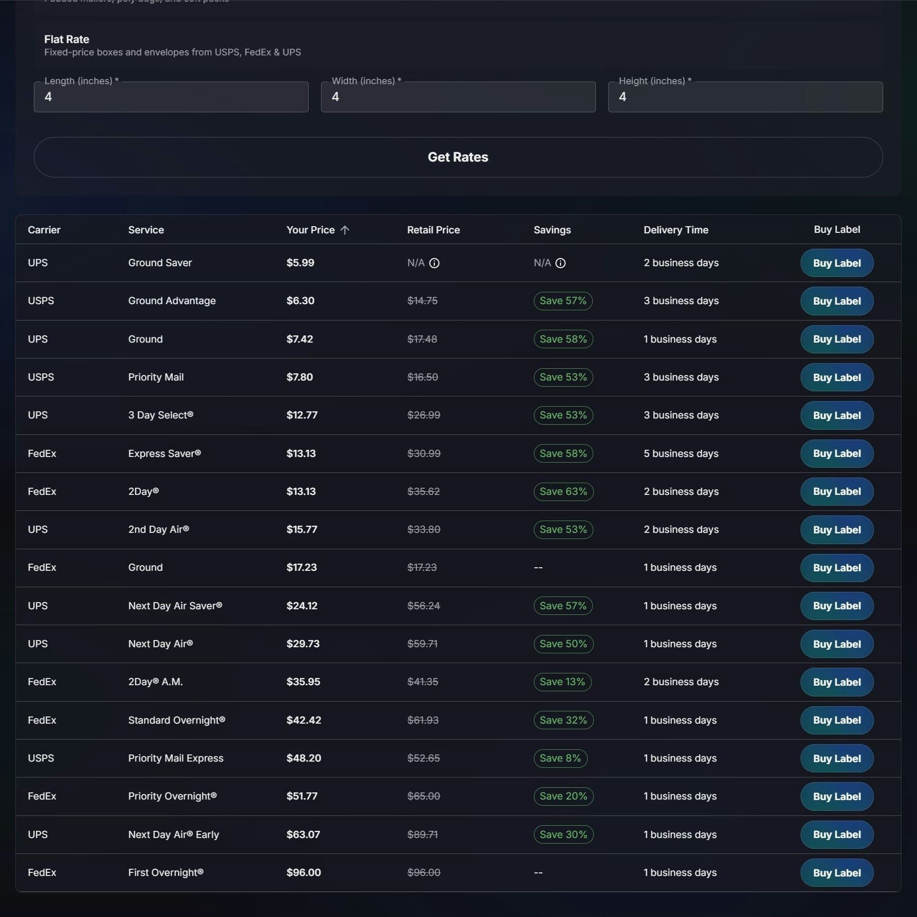 Shipping Cost Calculator screenshot 3