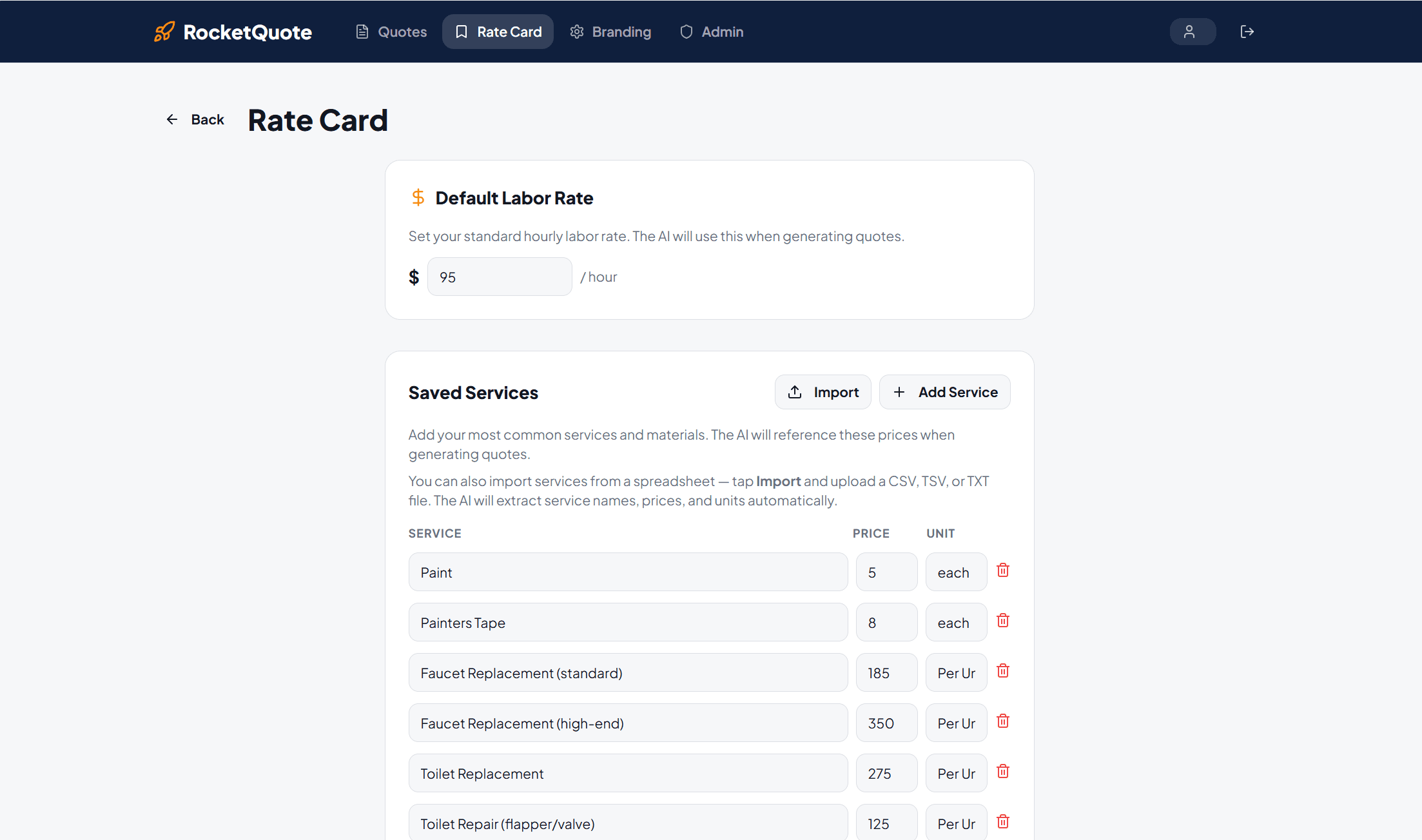 RocketQuote screenshot 4