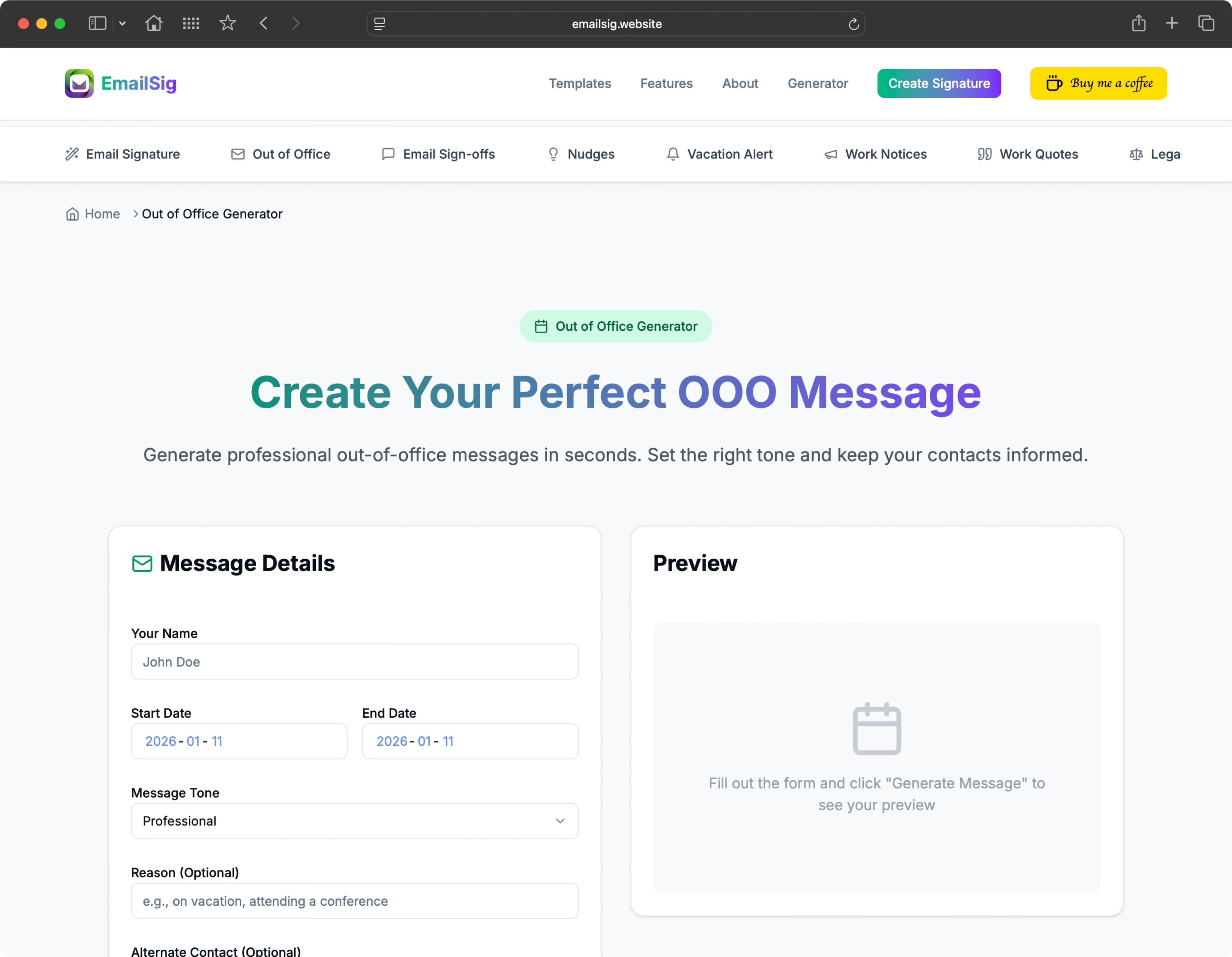 EmailSig screenshot 4