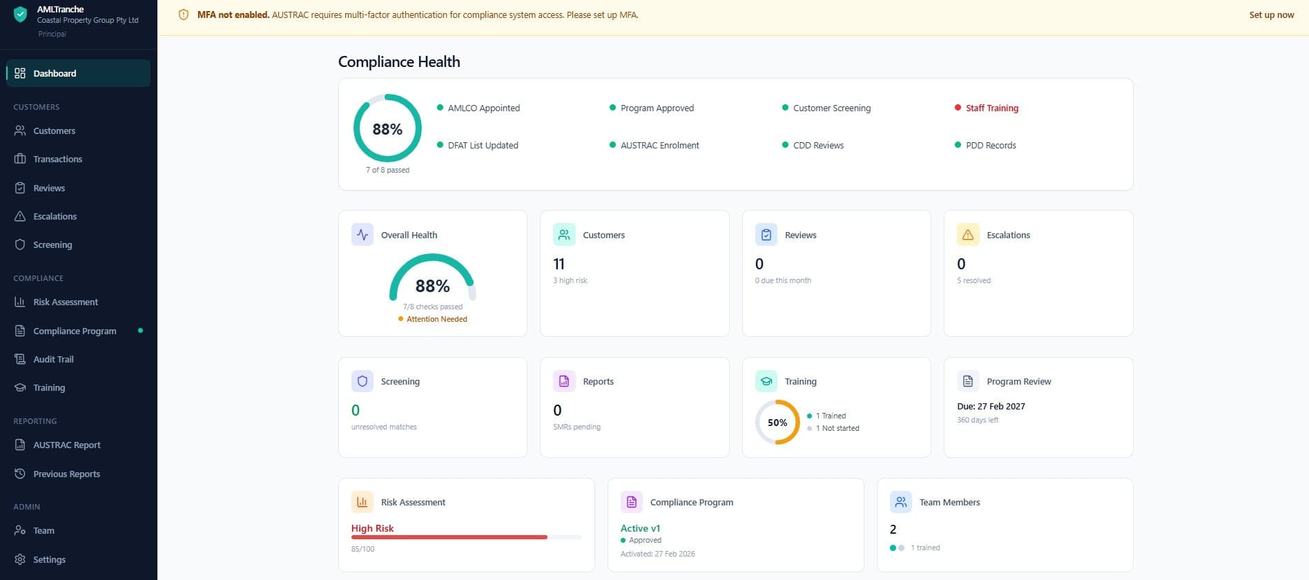 AMLTranche screenshot 2