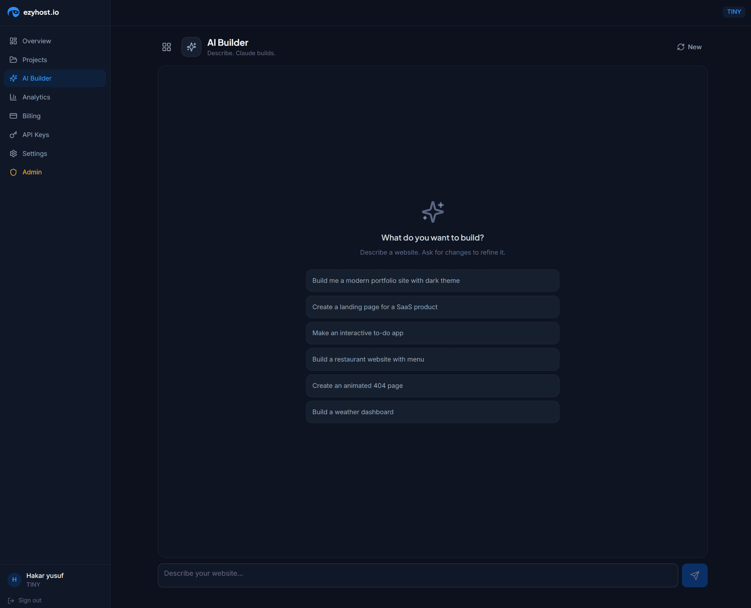 EzyHost screenshot 2