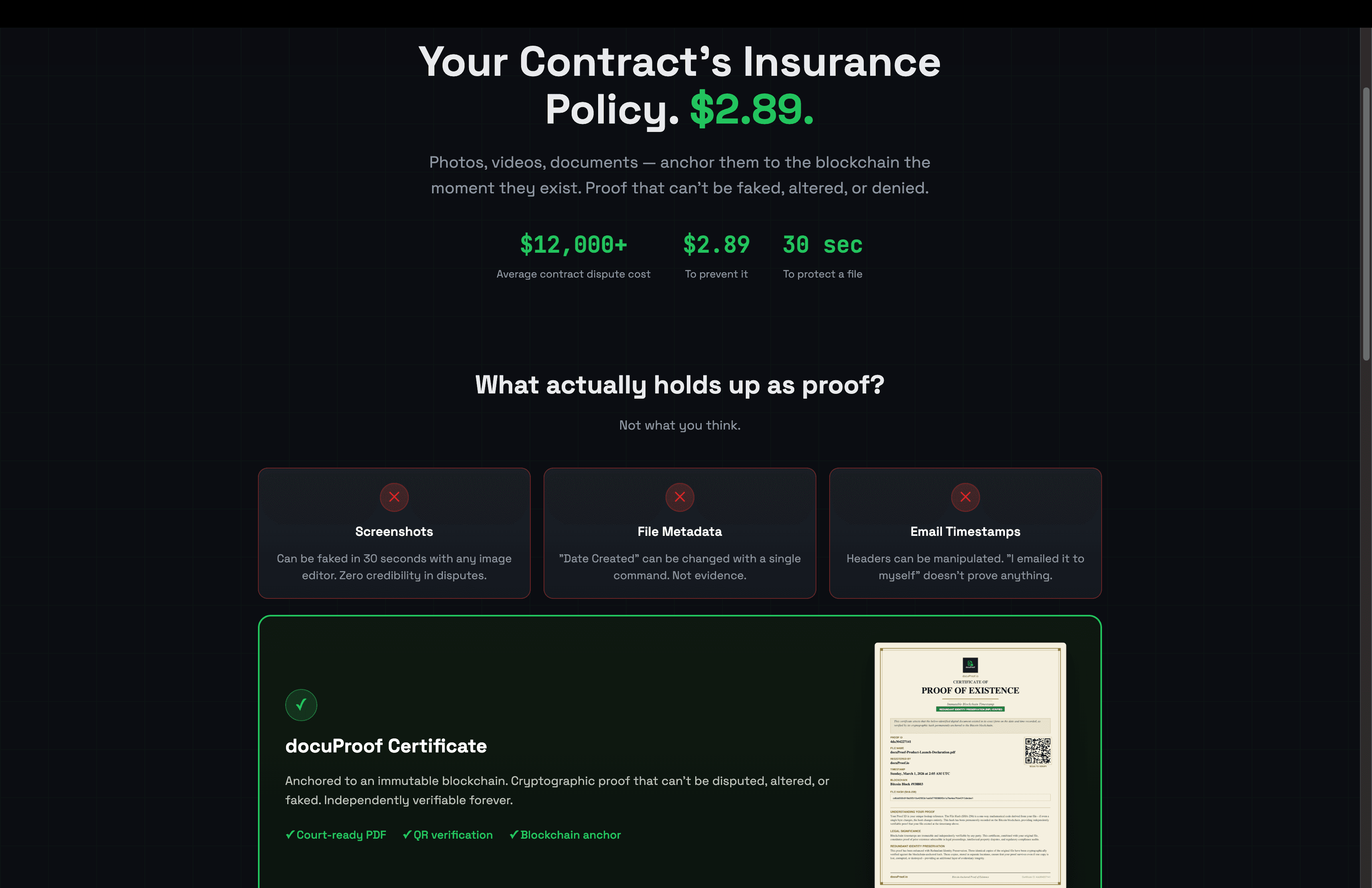 docuProof — Blockchain-Anchored Proof screenshot 1