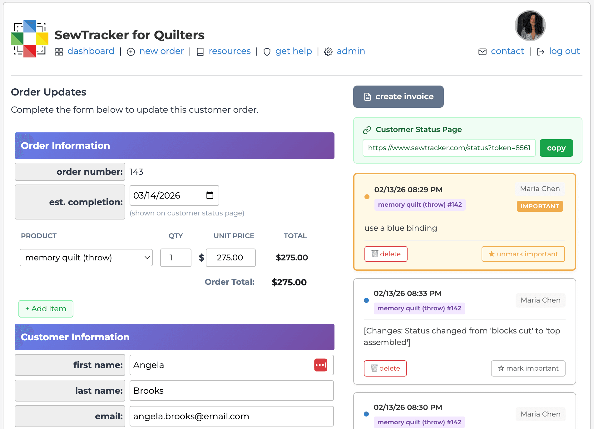 SewTracker screenshot 3