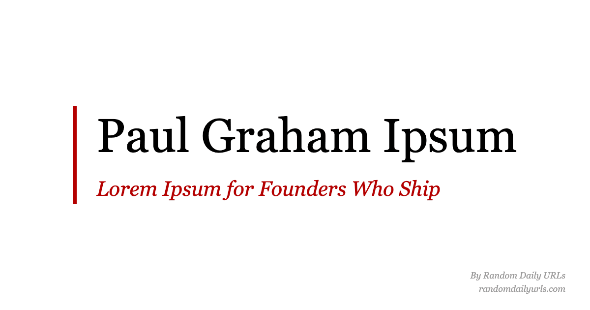 Paul Graham Ipsum screenshot 1
