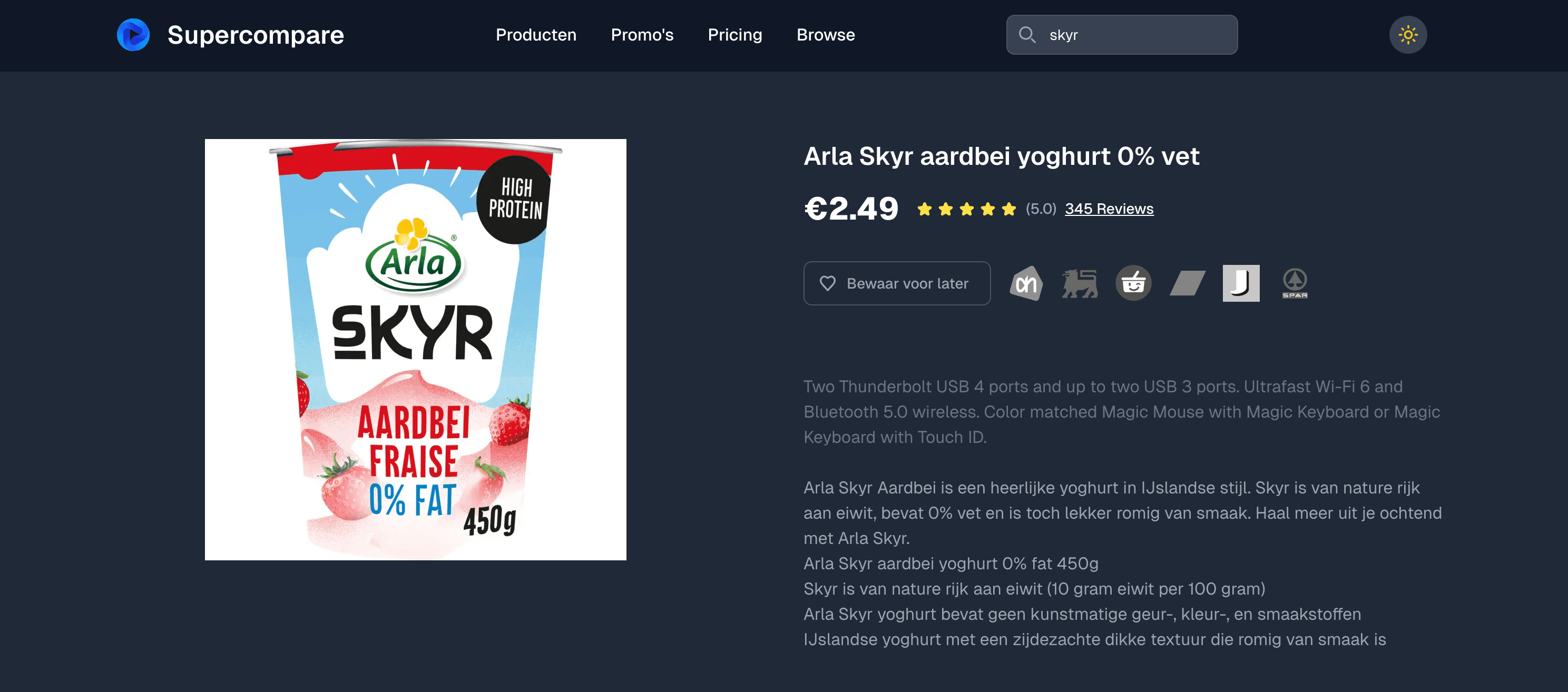 Supercompare screenshot 1