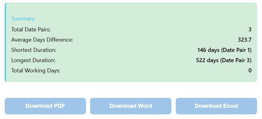 Difference Between Two Dates Calculator screenshot 8