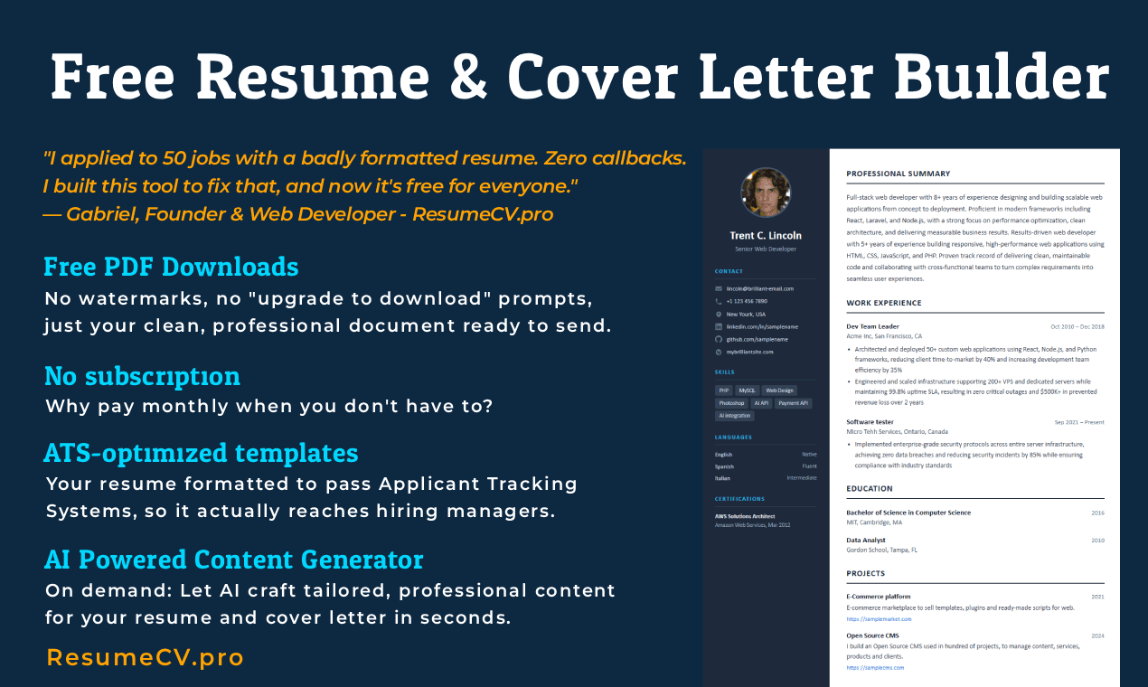 ResumeCV.pro screenshot 1