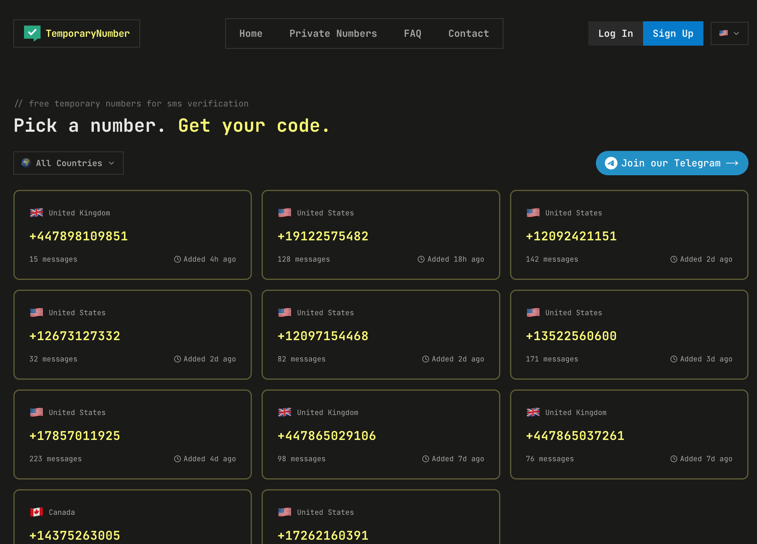TemporaryNumber Private Numbers screenshot 2