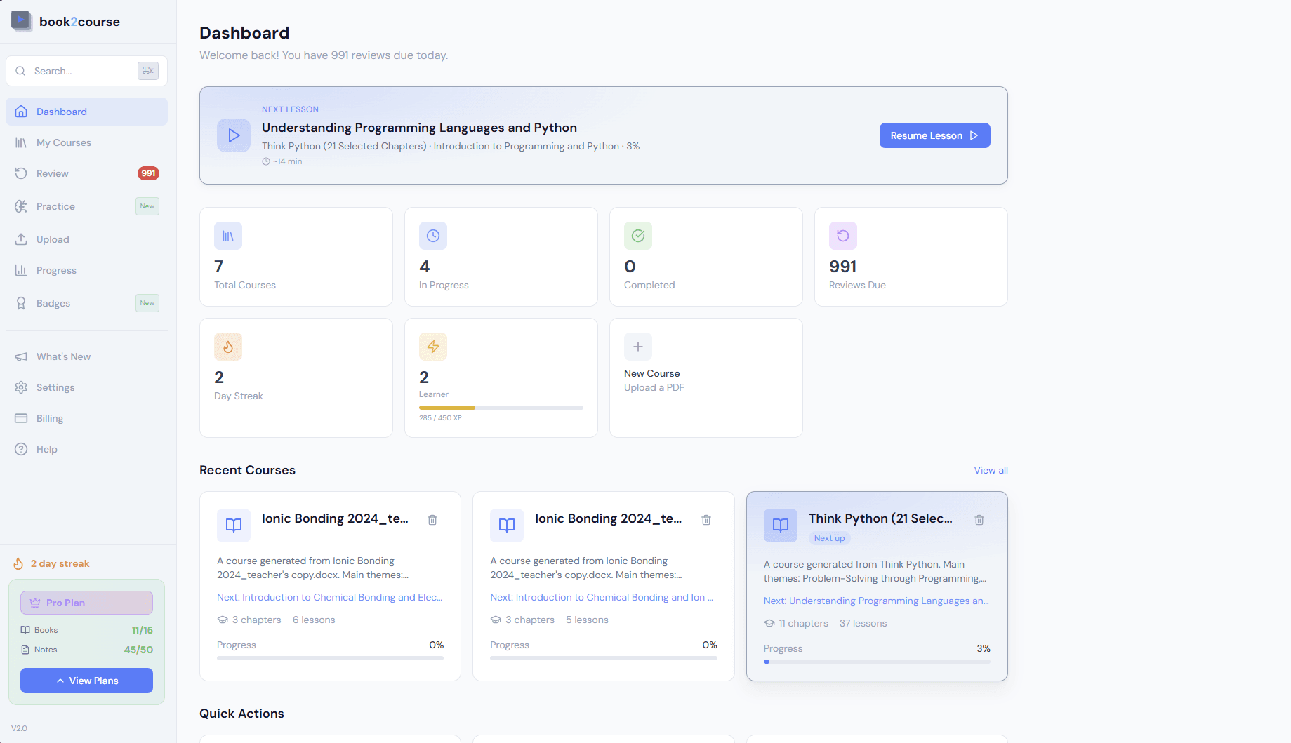 book2course screenshot 3