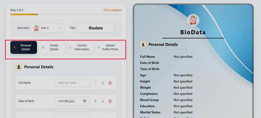 Wedding Biodata Maker screenshot 3