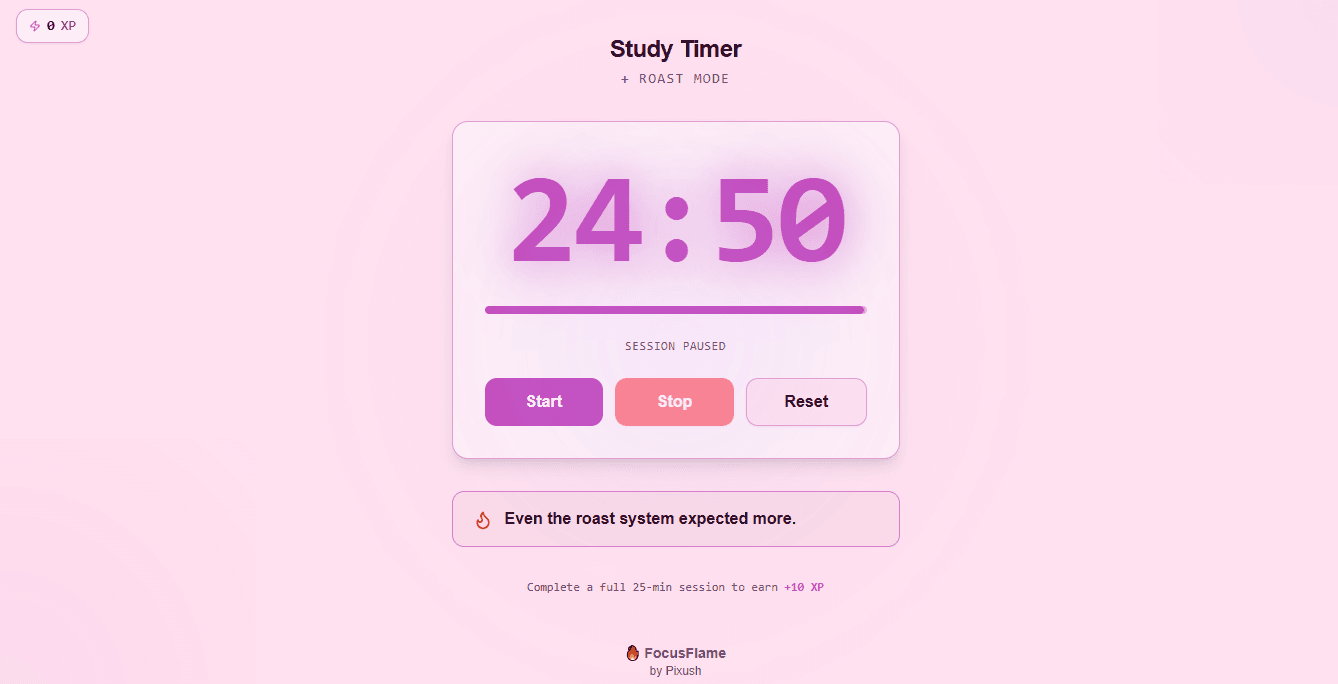 FocusFlame-Study Timer + Roast Mode screenshot 3