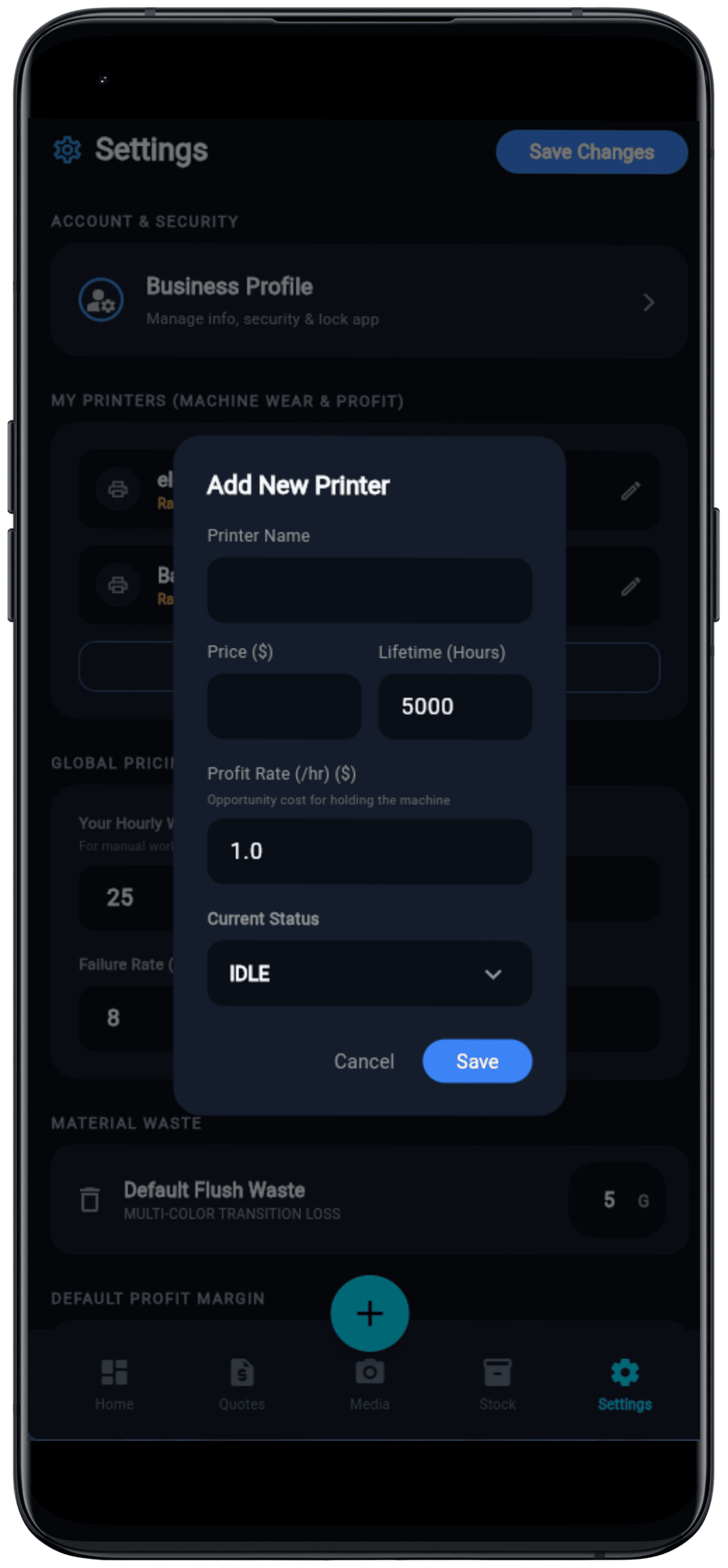 3D Print Pro: Cost & Fleet Manager screenshot 14